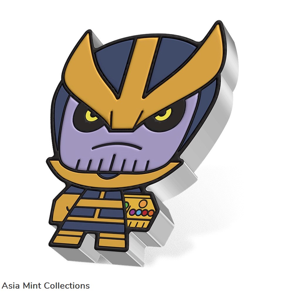 2023 Niue Marvel Thanos 2oz Silver Mega Chibi Colorized Proof Coin 3 coins ingots bullion 2023 niue marvel thanos 2oz silver mega chibi colorized proof coin