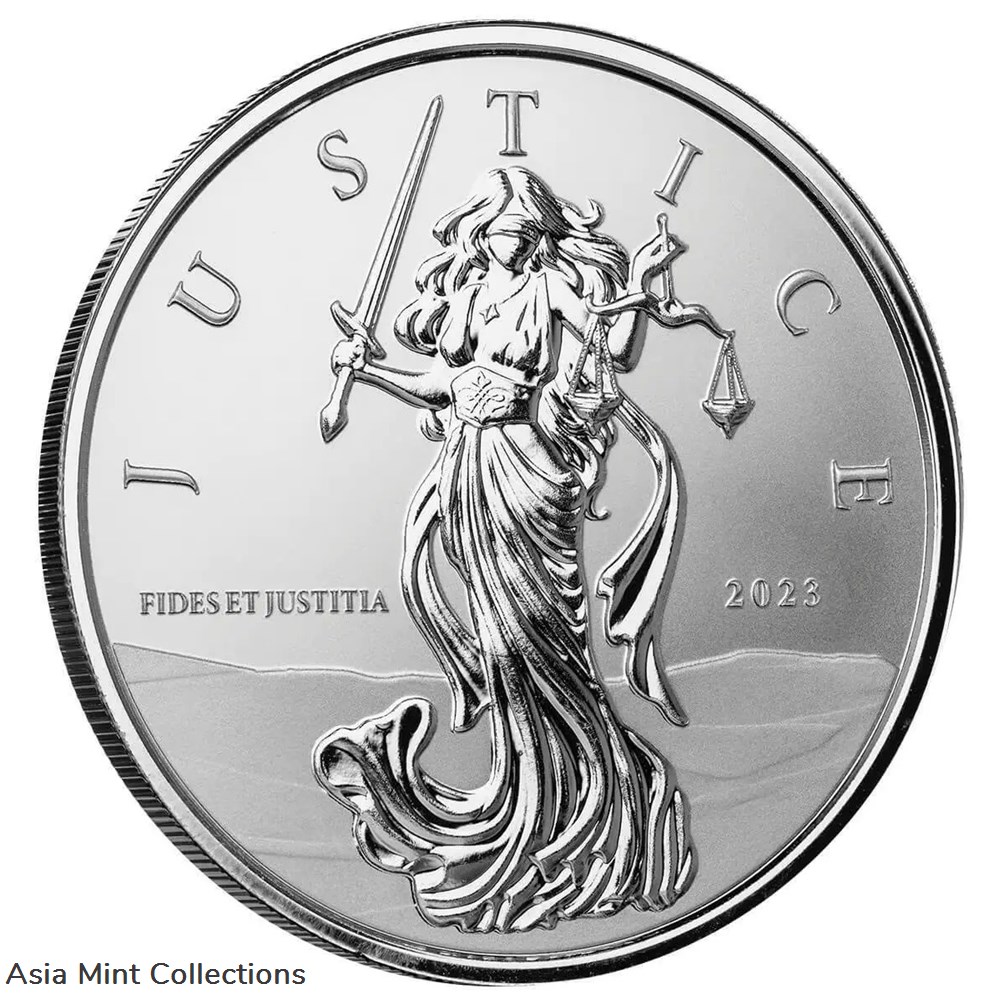 coins world united states 2023 lady justice 1 oz 999 silver coin 1 oz silver gibraltar pl