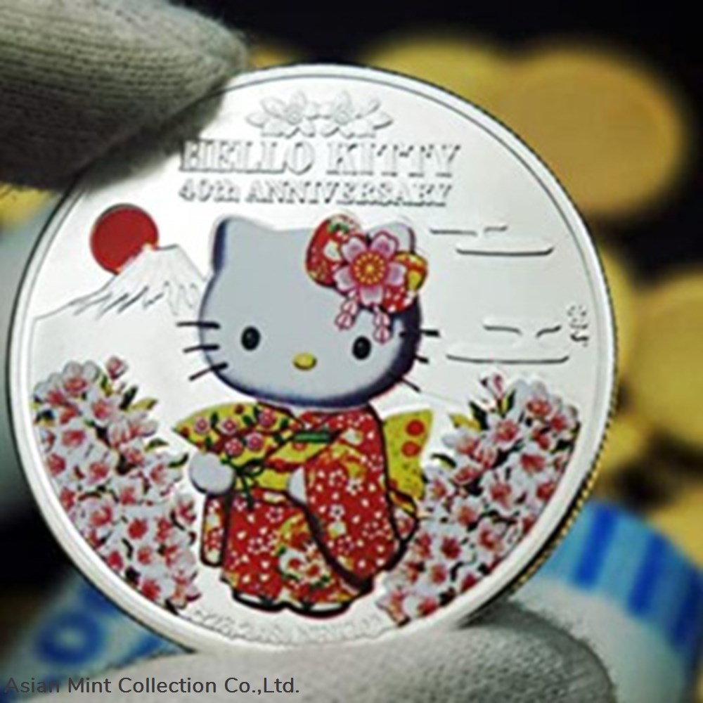 2014 - Hello Kitty standing 40th anniversary Silver coin