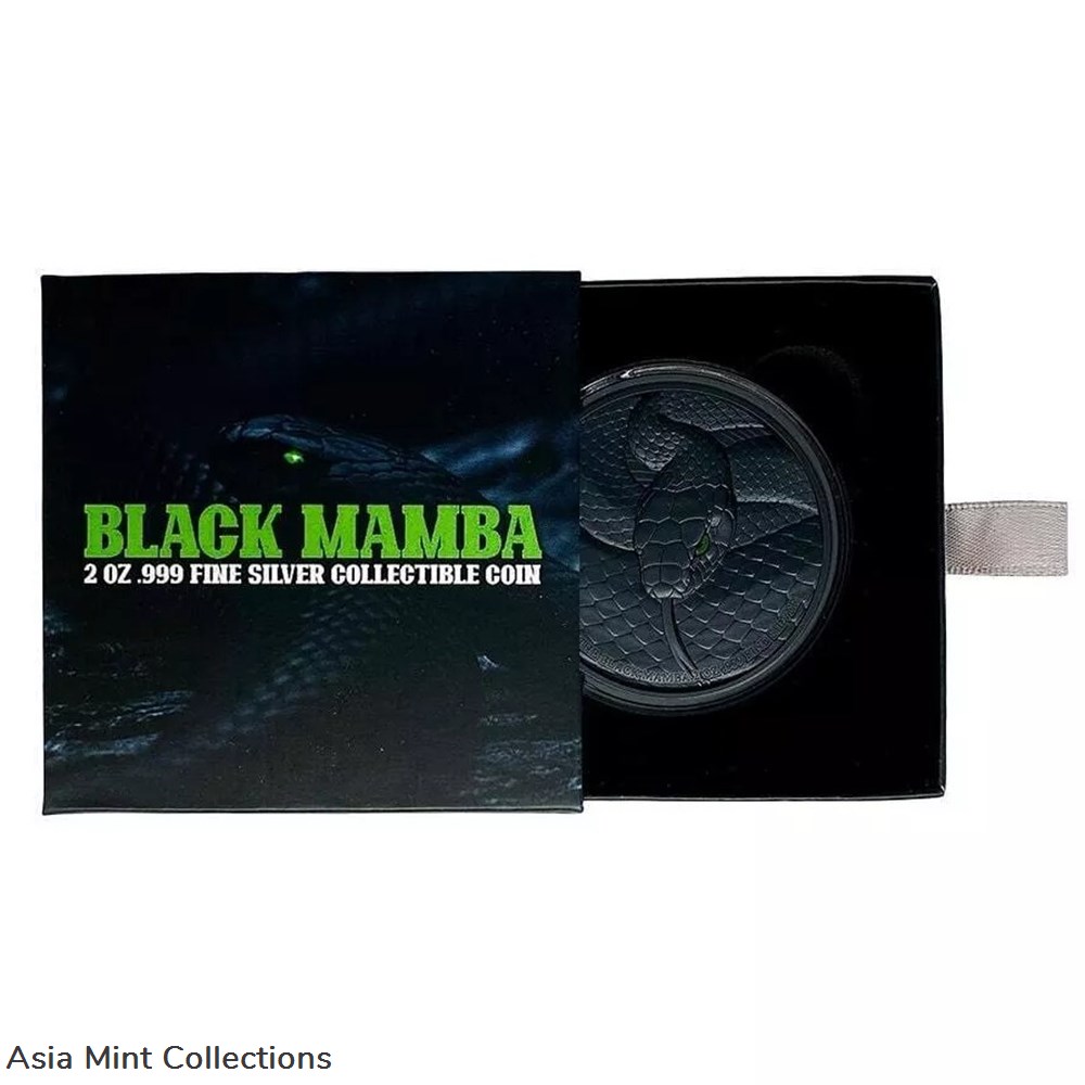 2023 - 2 Oz Silver Coin Chad 10000 Francs CFA Black Mamba High Relief Coin 7 coins ingots bullion ingot 2023 2 oz silver coin chad 10000 francs cfa black mamba high relief coin