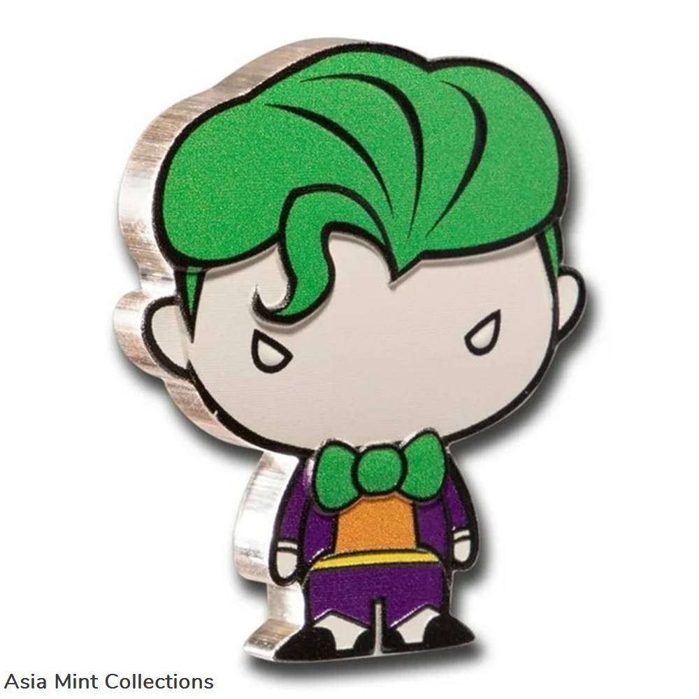 2020 Niue DC Comics The Joker Chibi Coin 1 oz Colorized Shaped Silver Batman 2 coins ingots bullion 2020 niue dc comics the joker chibi coin 1 oz colorized shaped silver batman