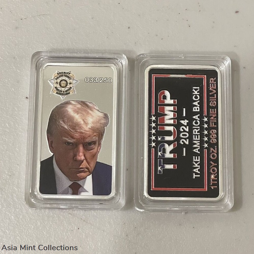 トランプ大統領　1オンス純銀カラーバー　2024 WIN トランプ大統領 1オンス純銀カラーバー 2024 WIN