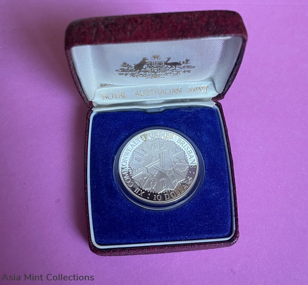 1982 $10 Commonwealth Games PROOF SILVER Coin. Royal Australian Mint 2 coins ingots bullion 1982 10 commonwealth games proof silver coin royal australian mint