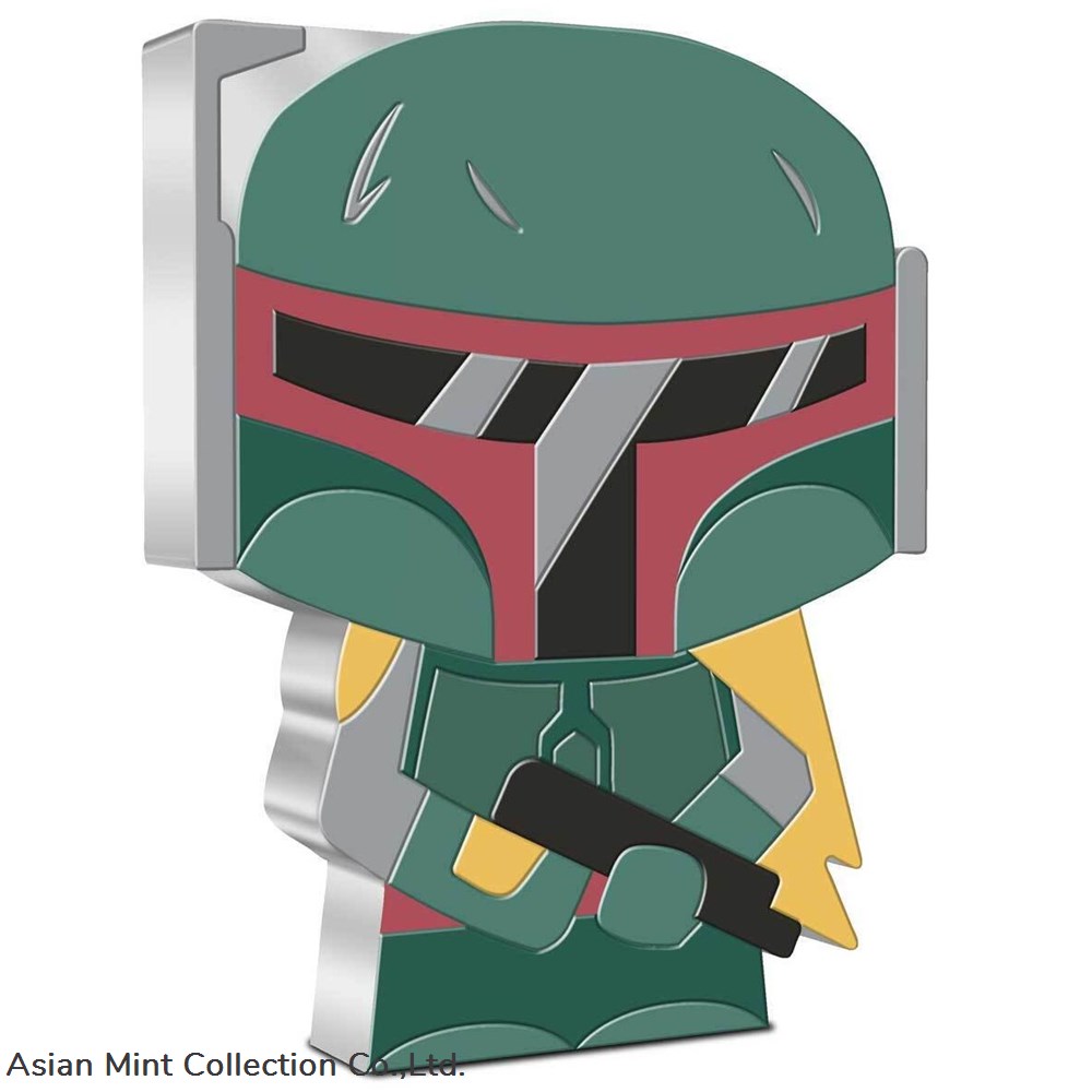 2020 Boba Fett 1 oz Pure Silver Chibi Coin, Original Star Wars. coins ingots bullion ingot 2020 boba fett 1 oz pure silver chibi coin original star wars