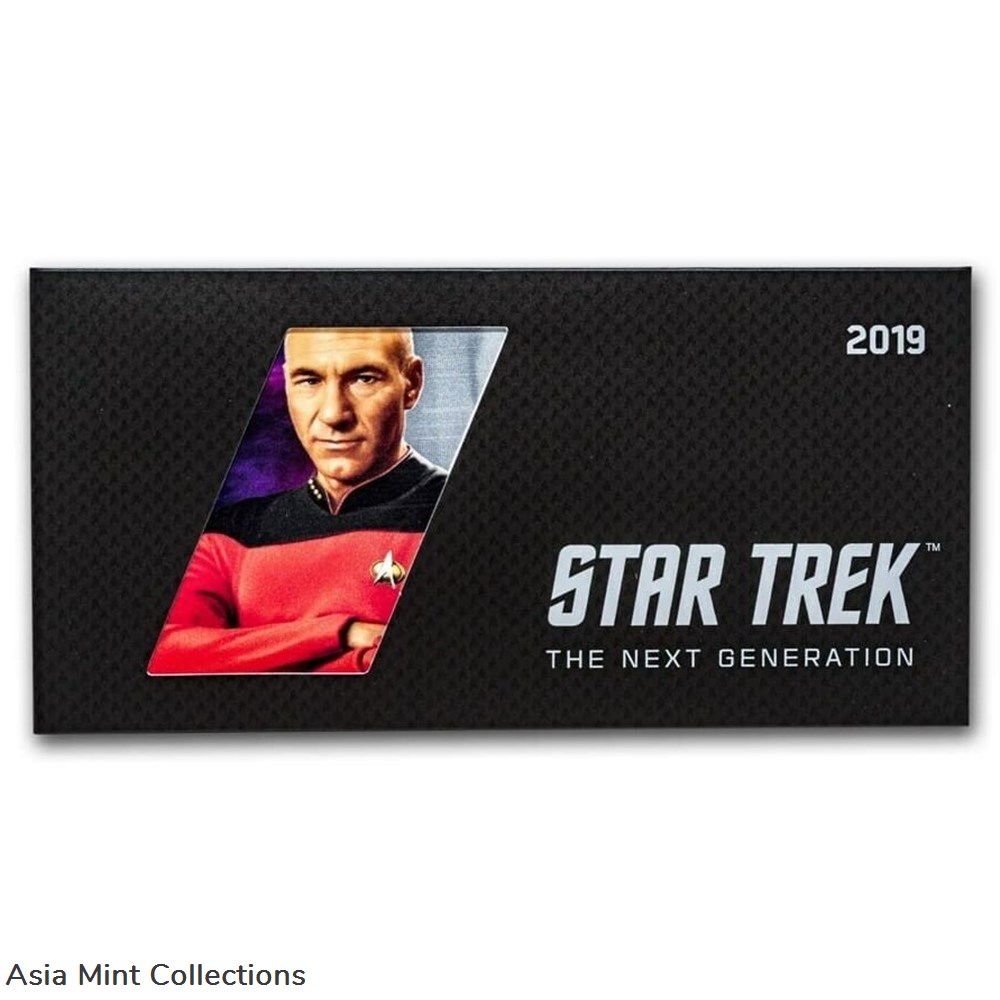 2019 - Niue - Silver Proof Coin Note- Star Trek- The Next Generation - Jean-Luc 3 coins ingots bullion 2019 niue silver proof coin note star trek the next generation jean luc