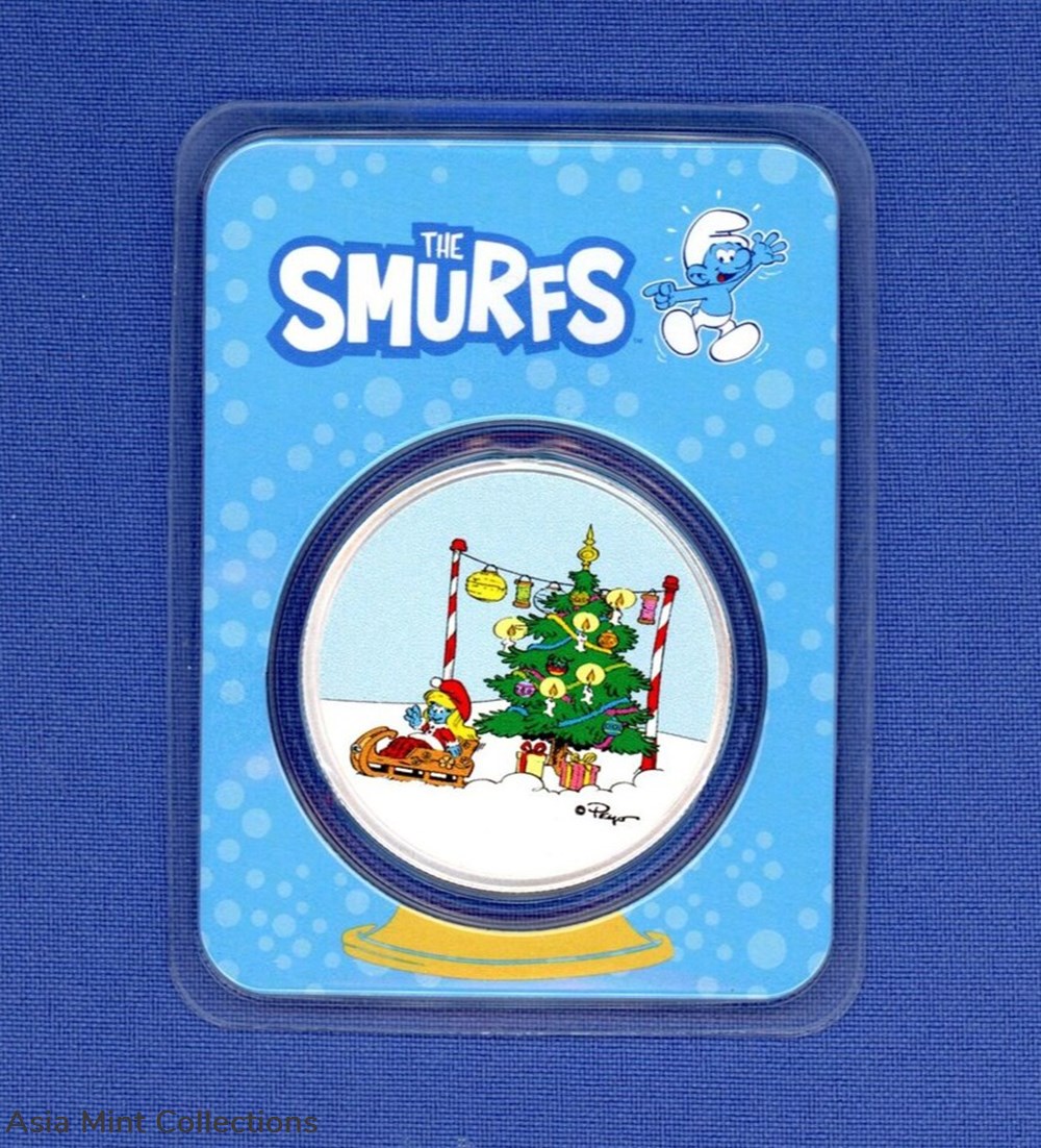 2023 - Smurfs Smurfs Smurfs Smurfets 1 Oz 999 Silver Colored Niue ST/BU 2 coins ingots bullion coin 2023 smurfs smurfs smurfs smurfets 1 oz 999 silver colored niue st bu