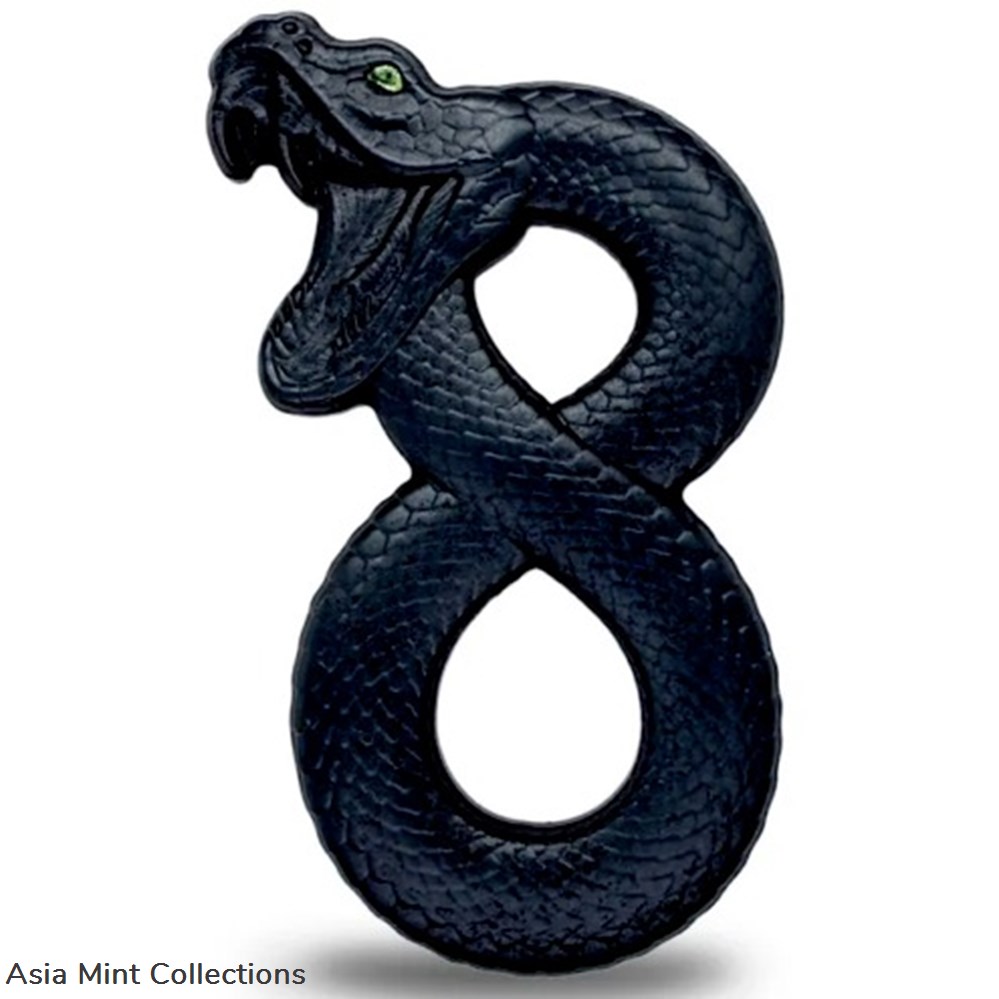 2023 Chad 2 oz Silver Figure Eight Black Mamba Shaped High Relief Coin .999 Fine 2 coins ingots bullion 2023 chad 2 oz silver figure eight black mamba shaped high relief coin 999 fine