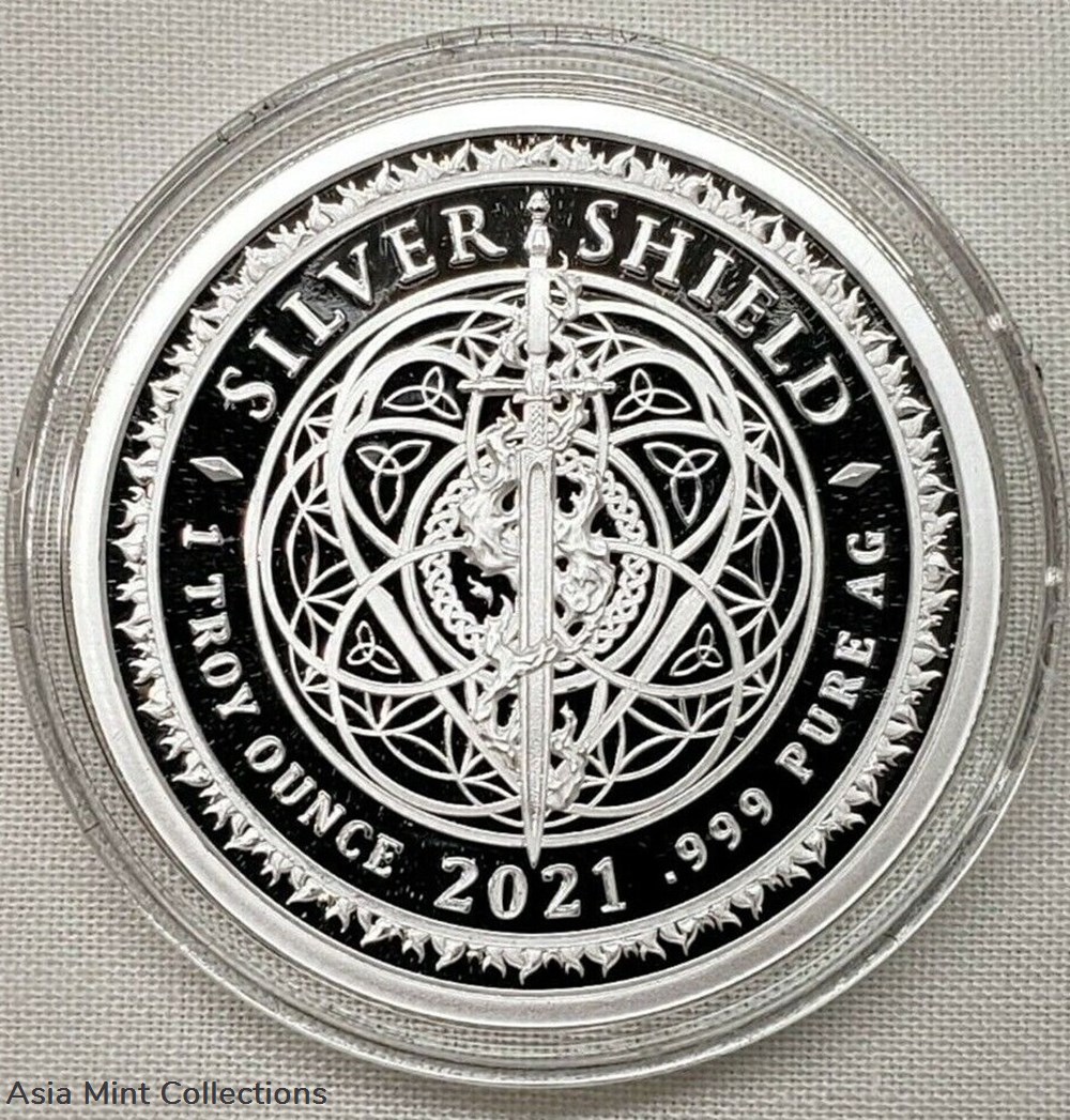 2021 - 1oz Religion Is Mind Control Silver Shield Proof Coin 3 coins ingots bullion 2021 1oz religion is mind control silver shield proof coin