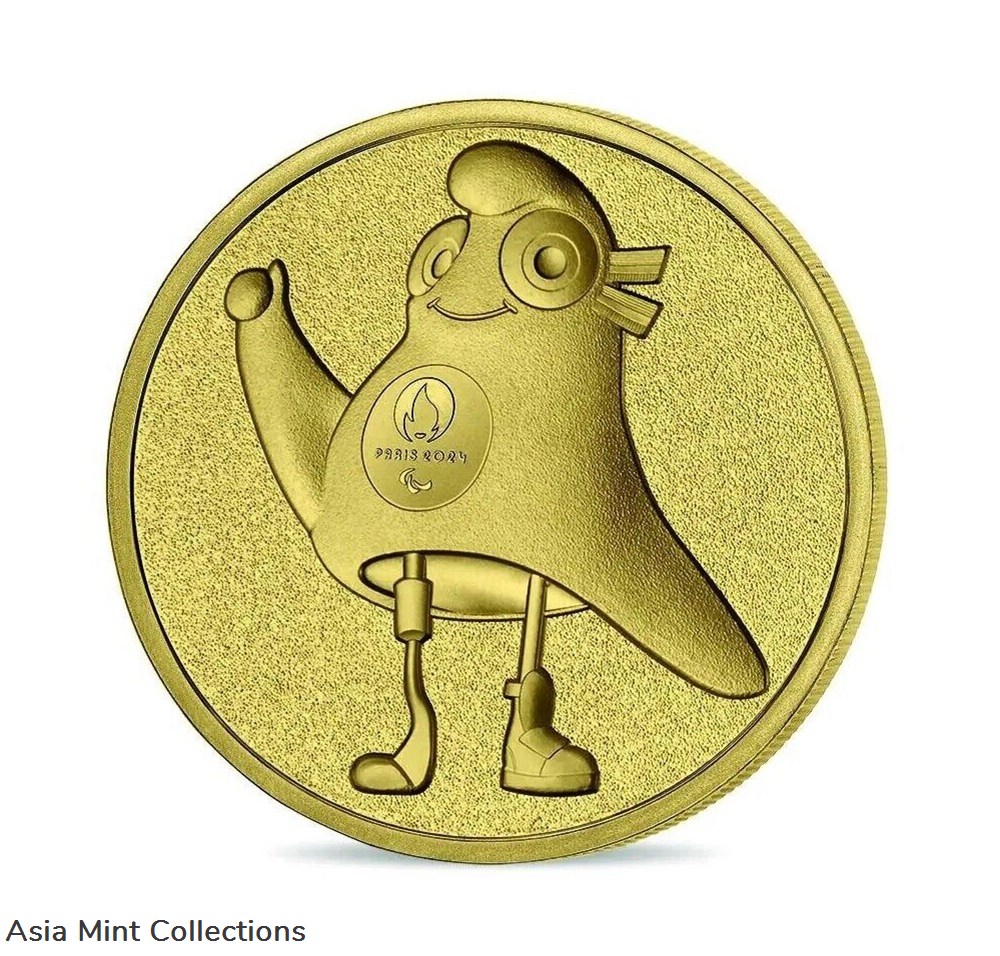 2024 - Paris Paralympic Games -- The Paralympic Mascot CP018168GSN 3 coins ingots bullion gold ingot 2024 paris paralympic games the paralympic mascot cp018168gsn