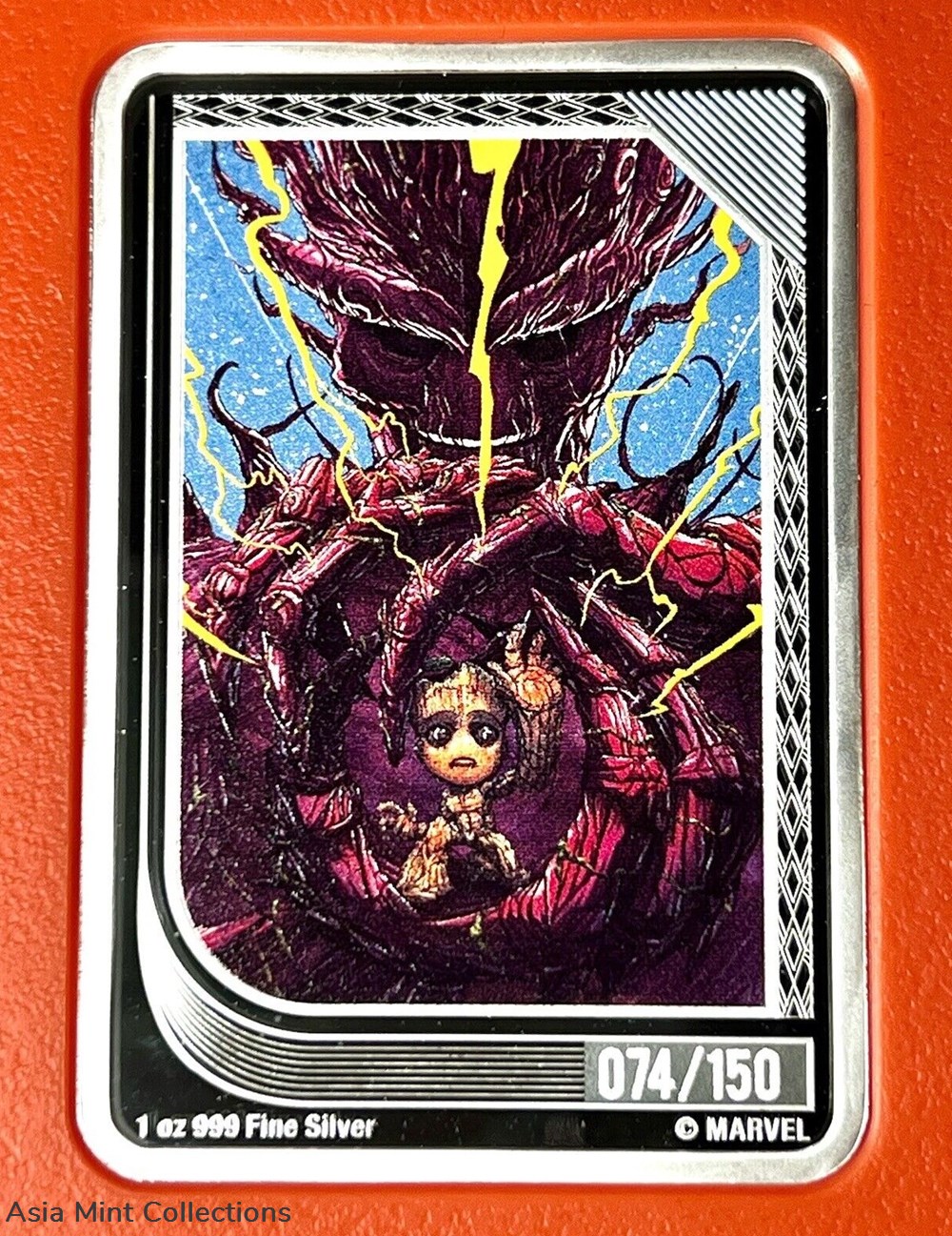 2023 - MARVEL mint Trading Coins GROOT NZ Mint ONLY 74/150 Coins Uncommon Mintage Orange ingots bullion silver 2023 marvel mint trading coins groot nz mint only 74 150 coins uncommon mintage orange