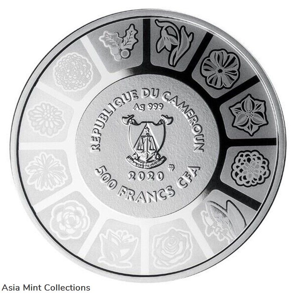 2020 - Pansy Language of Flowers Proof Silver Coin 500 Francs Cameroon 2 coins ingots bullion 2020 pansy language of flowers proof silver coin 500 francs cameroon