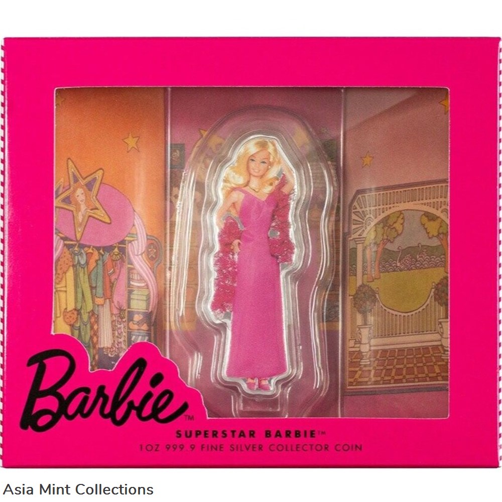 2023 Superstar Barbie™ 1oz Pure Silver Coin 3 coins ingots bullion 2023 superstar barbie 1oz pure silver coin