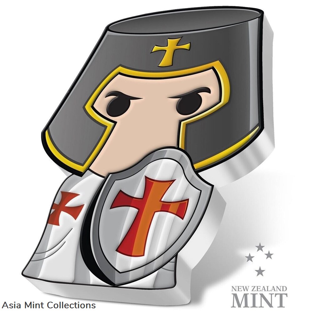 2022 Niue Warriors of History Knight Templar 1 oz. Silver Proof Chibi Coin 3 coins ingots bullion 2022 niue warriors of history knight templar 1 oz silver proof chibi coin
