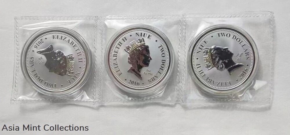 2016 Niue 3 x 1oz Silver Coins Set - Monkey King 4 ingots bullion 2016 niue 3 x 1oz silver coins set monkey king