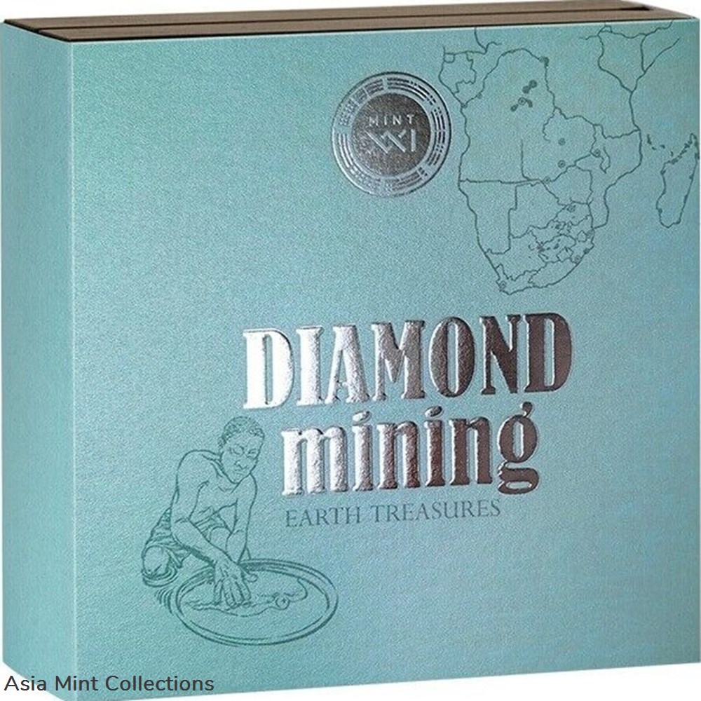 coins ingots bullion 2023 diamond mining earth treasures 50 g antique finish silver coin cameroon
