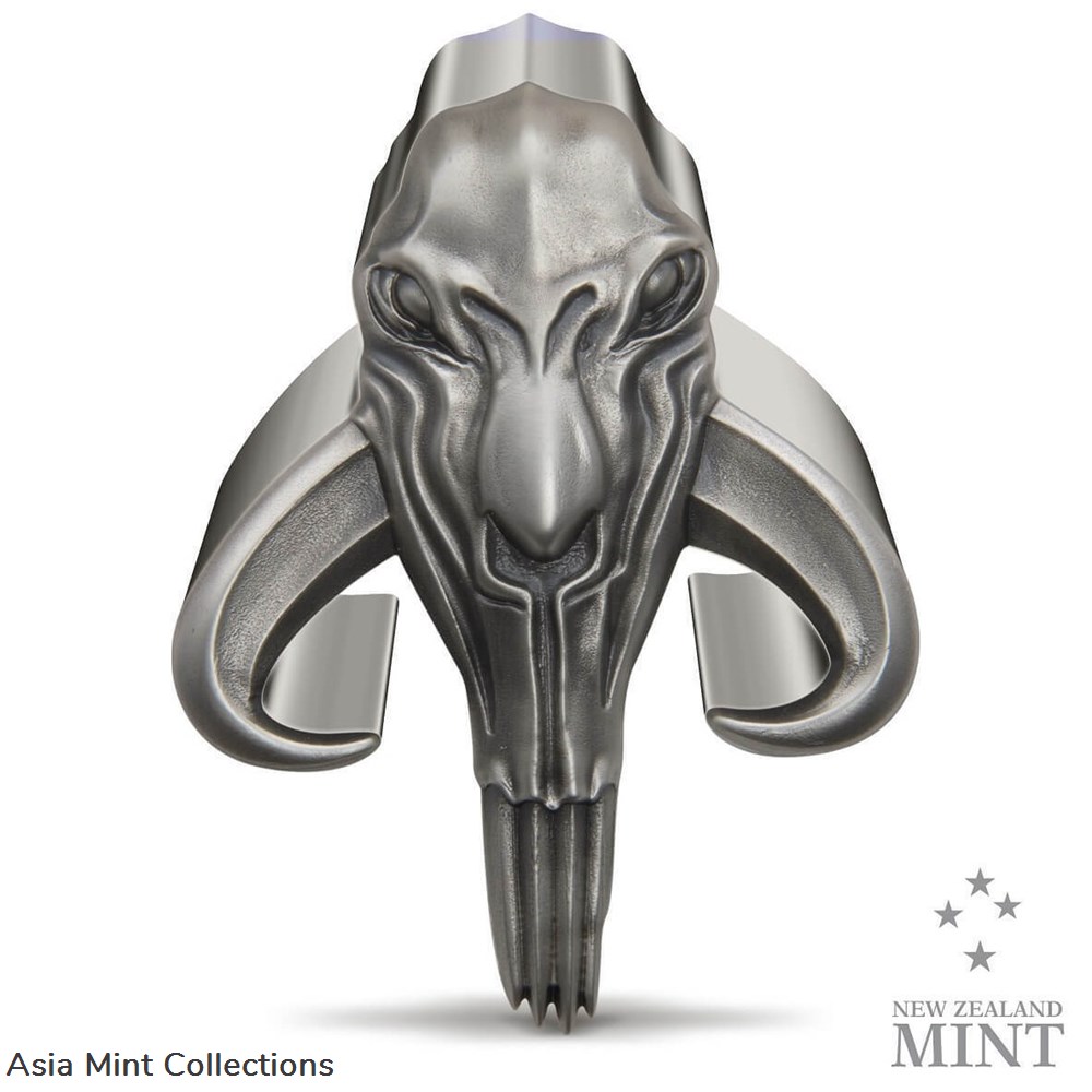2023 Niue Star Wars Mandalorian Mythosaur 2oz Silver Antiqued Coin figurines cinema 2023 niue star wars mandalorian mythosaur 2oz silver antiqued coin