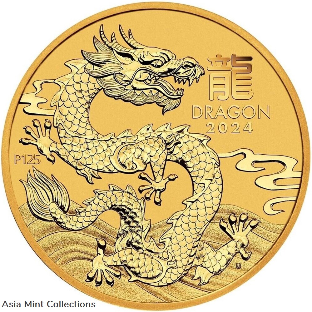 2024 - Perth Mint 1/20 Oz 24Kt 9999 Gold Year of the Dragon Bullion Coin 2 coins ingots 2024 perth mint 1 20 oz 24kt 9999 gold year of the dragon bullion coin