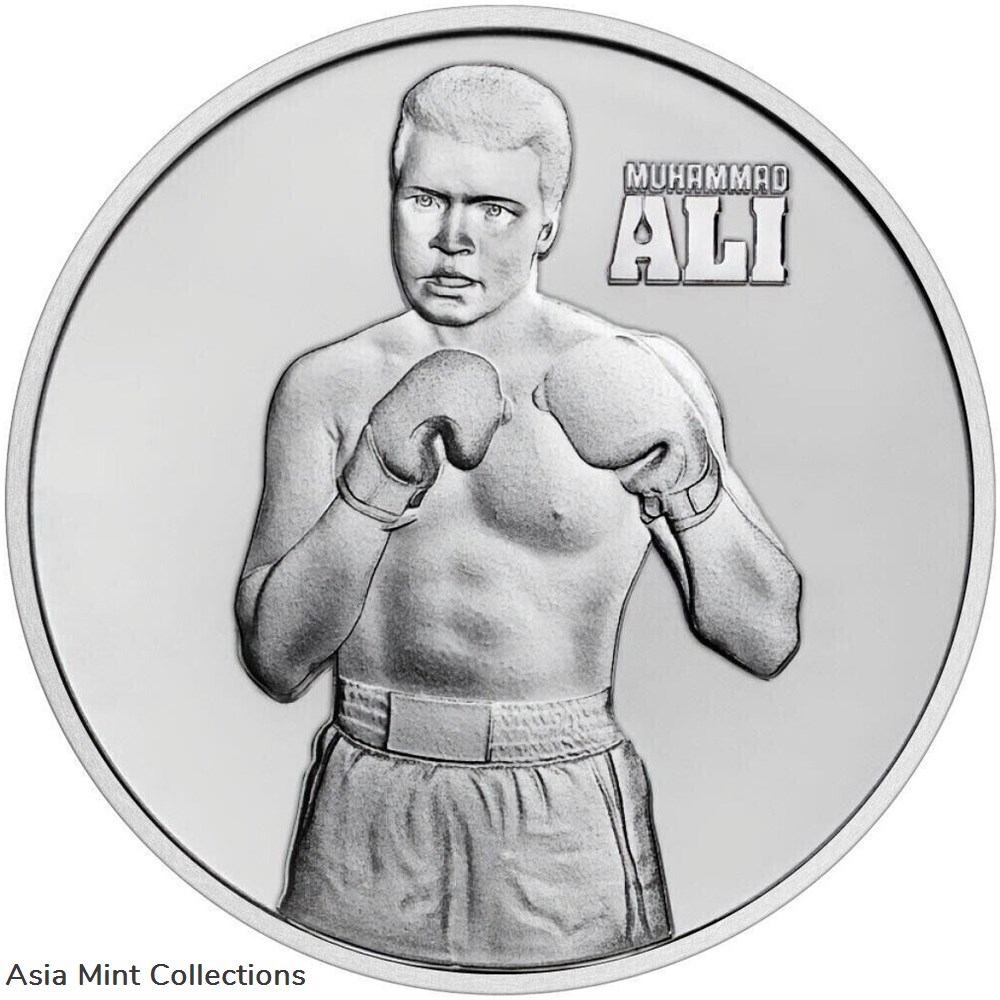 2023 - Muhammad Ali 1 Oz Niue $2 Silver Coin ST/BU coins ingots bullion 2023 muhammad ali 1 oz niue 2 silver coin st bu
