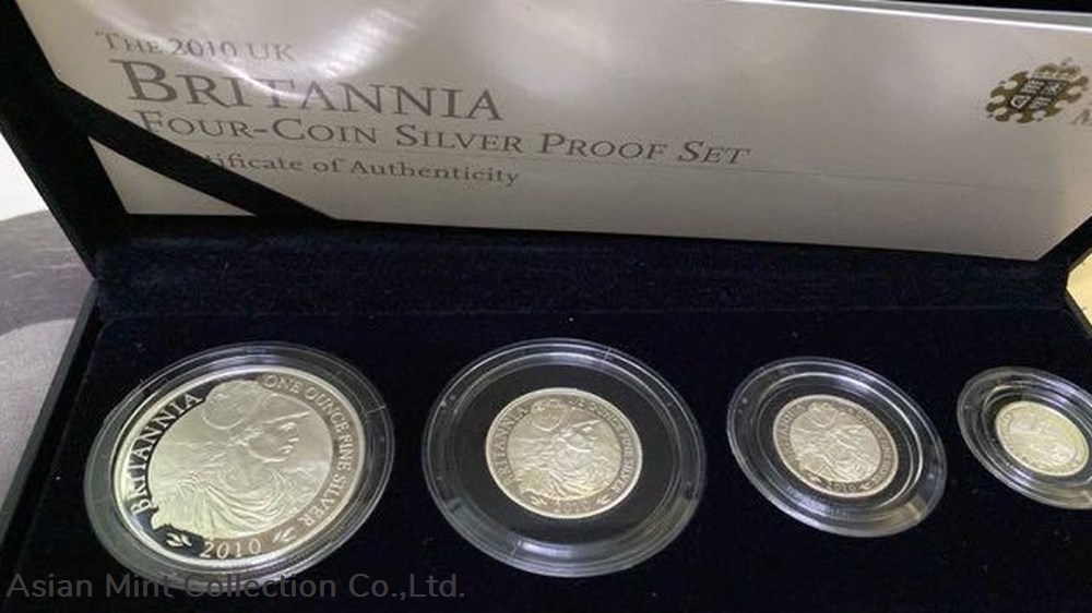 coins ingots bullion 2010 uk britannia four coin silver proof set