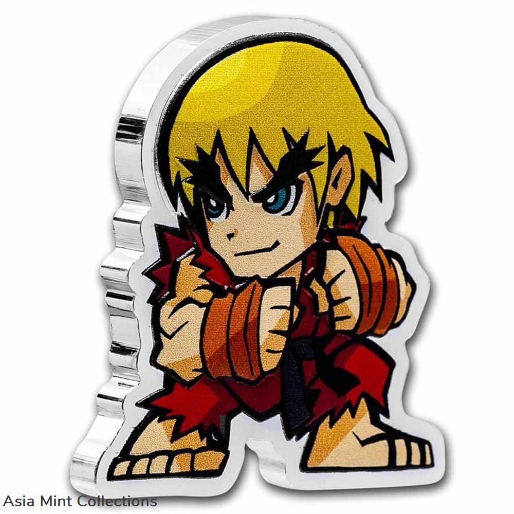 2021 Fiji 1 oz Ag $1 Street Fighter Mini Fighters: Ken Masters 2 coins ingots bullion silver coin 2021 fiji 1 oz ag 1 street fighter mini fighters ken masters