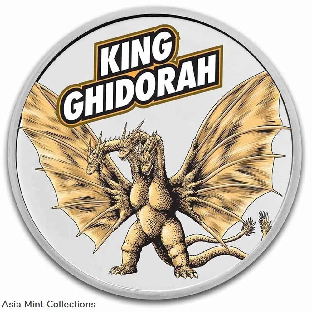 2023 - King Ghidorah Godzilla Silver Coin Color 1 Oz 999 Niue $2 ST/BU 3 coins ingots bullion 2023 king ghidorah godzilla silver coin color 1 oz 999 niue 2 st bu