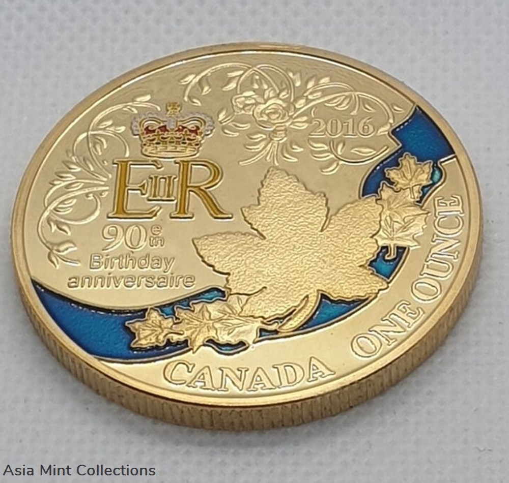 2016 - Commemorative Gold Coin Queen Elizabeth II 90th Birthday Anniversary One Ounce Coin 2 coins ingots bullion 2016 commemorative gold coin queen elizabeth ii 90th birthday anniversary one ounce coin
