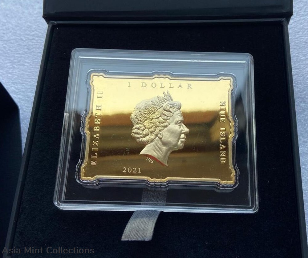 2021 - Niue World famous painting jigsaw series Kanagawa waves silver&copper coin 2 coins ingots bullion 2021 niue world famous painting jigsaw series kanagawa waves silver copper coin