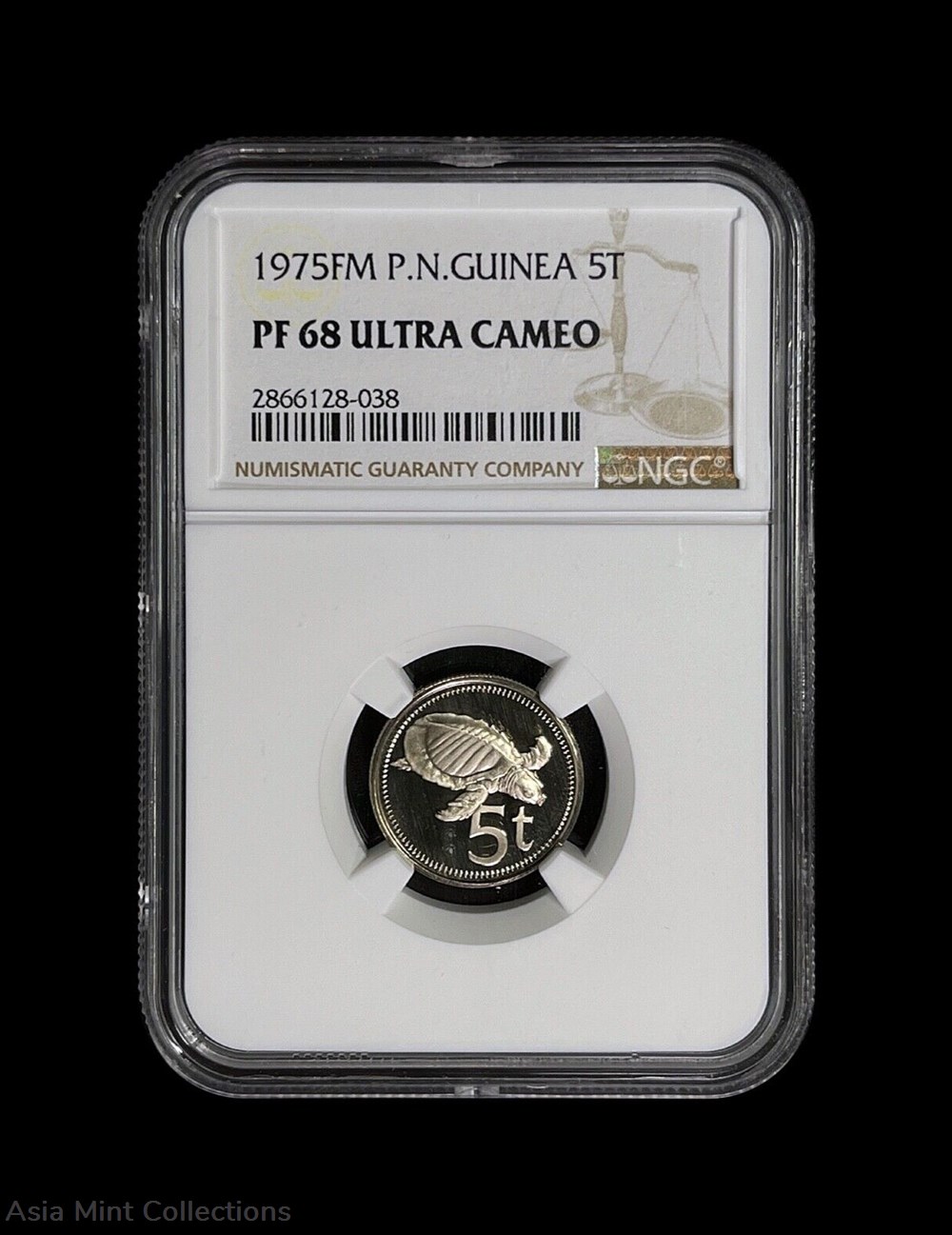 1975 - PAPUA NEW GUINEA. 5 Toea - NGC PF68 - Pig-Nosed Turtle 🐢 2 coins ingots bullion copper coin 1975 papua new guinea 5 toea ngc pf68 pig nosed turtle