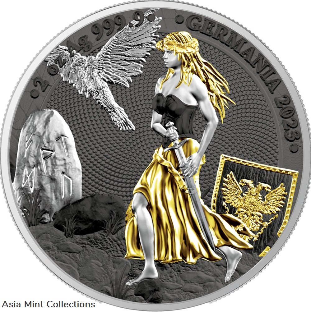 2023 - Germania Germania Mint ANA Edition 10 Mark 2 oz 999.9 Silver 2 oz BU 2 coins ingots bullion coin 2023 germania germania mint ana edition 10 mark 2 oz 999 9 silver 2 oz bu