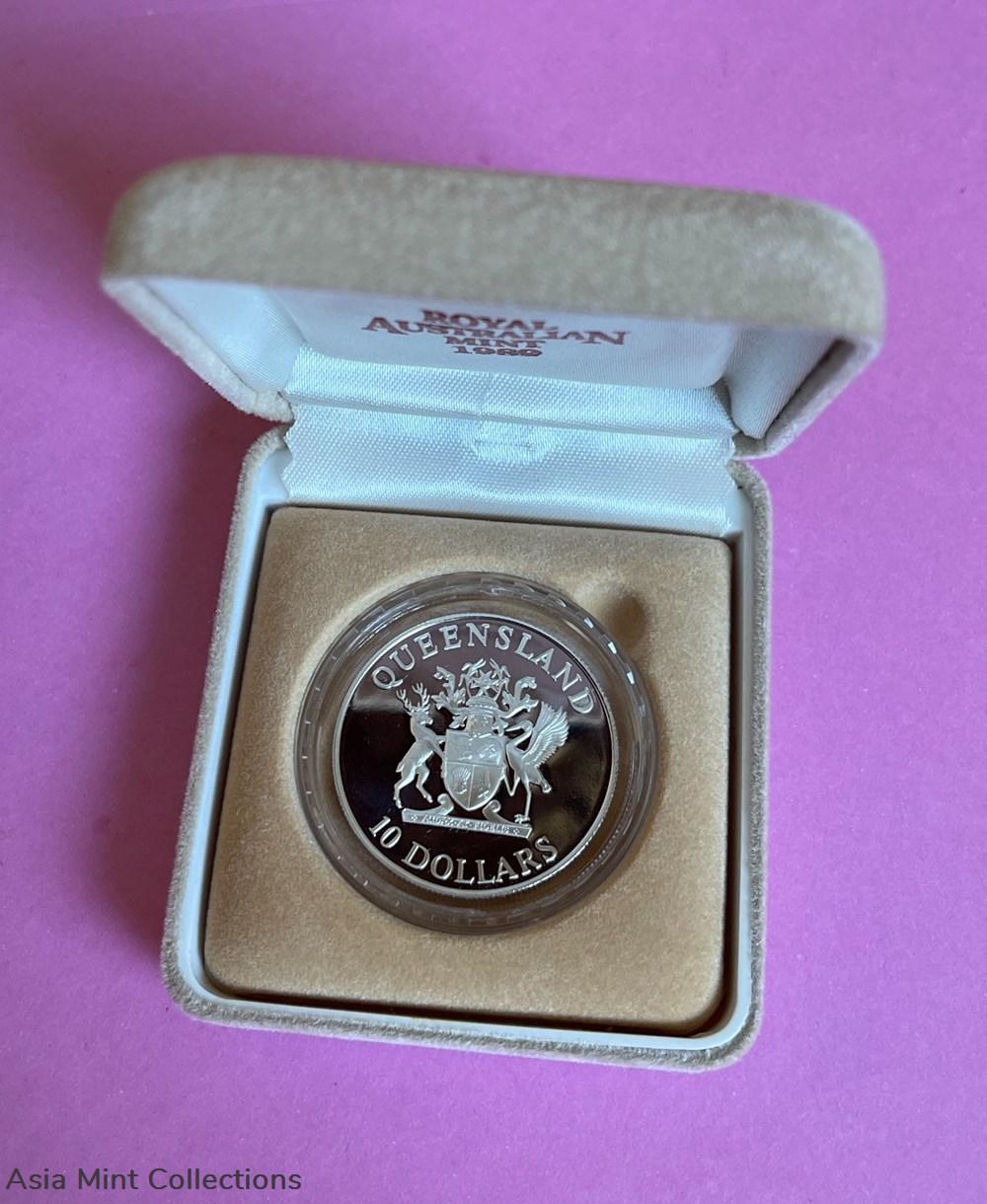 1989 - $10 STATE SERIES - QUEENSLAND PROOF SILVER COIN. ROYAL AUSTRALIAN MINT 2 coins ingots bullion 1989 10 state series queensland proof silver coin royal australian mint