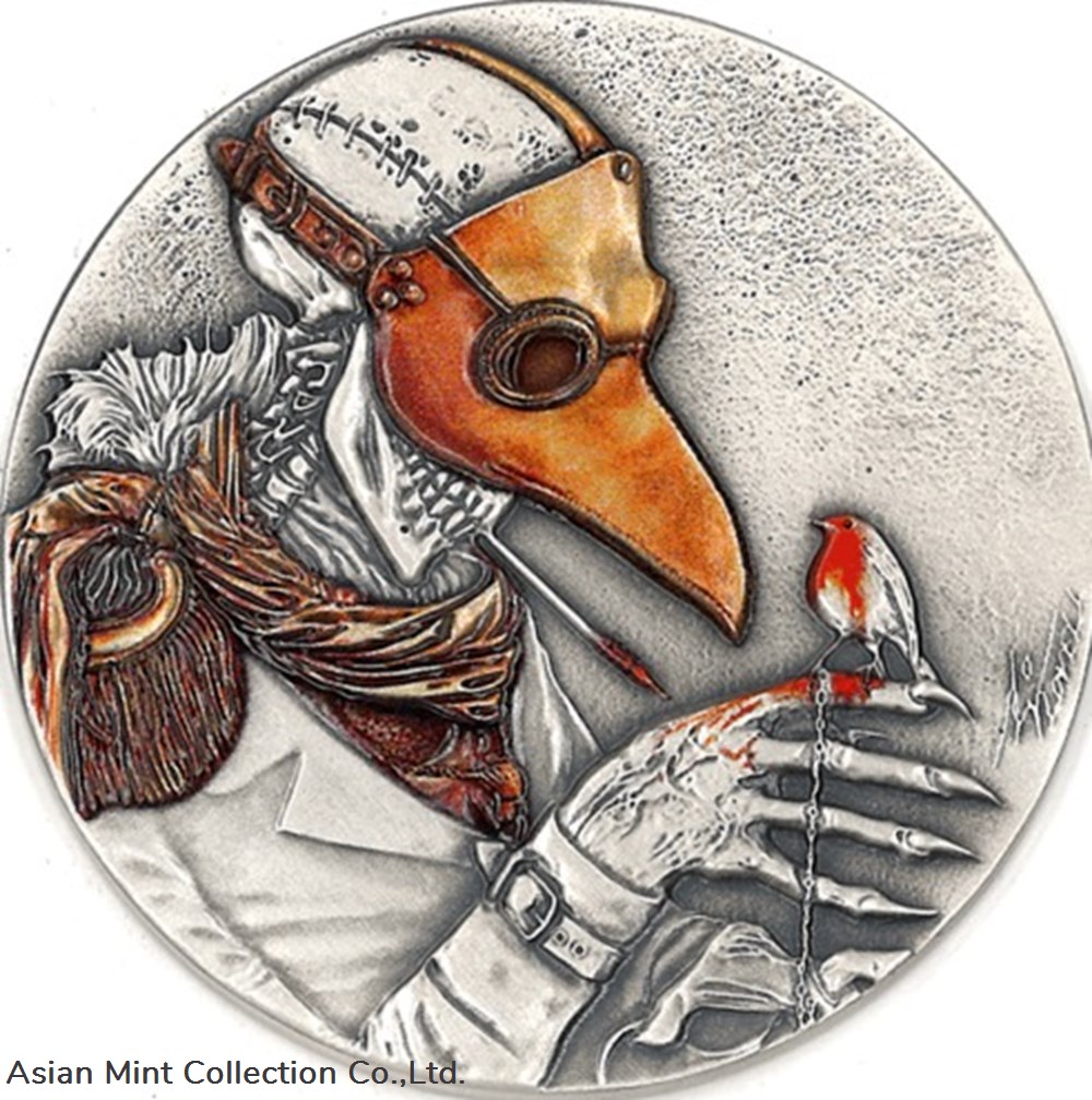 2021 Niue Plague Doctor High Relief Antiqued Silver Coin coins ingots bullion 2021 niue plague doctor high relief antiqued silver coin