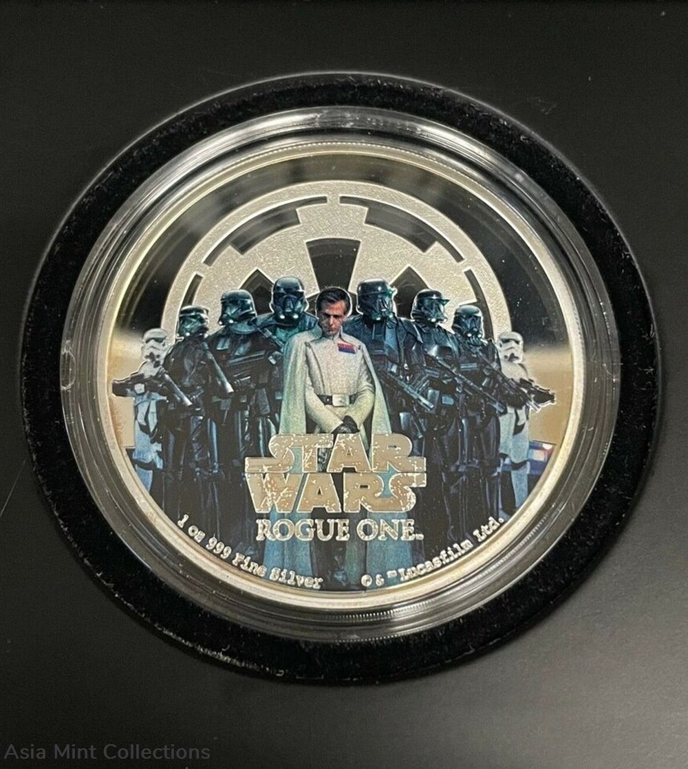 2017 Star Wars Rogue One Imperial Empire 1ozt. Silver Colored Proof Coin in OGP 2 coins ingots bullion 2017 star wars rogue one imperial empire 1ozt silver colored proof coin in ogp