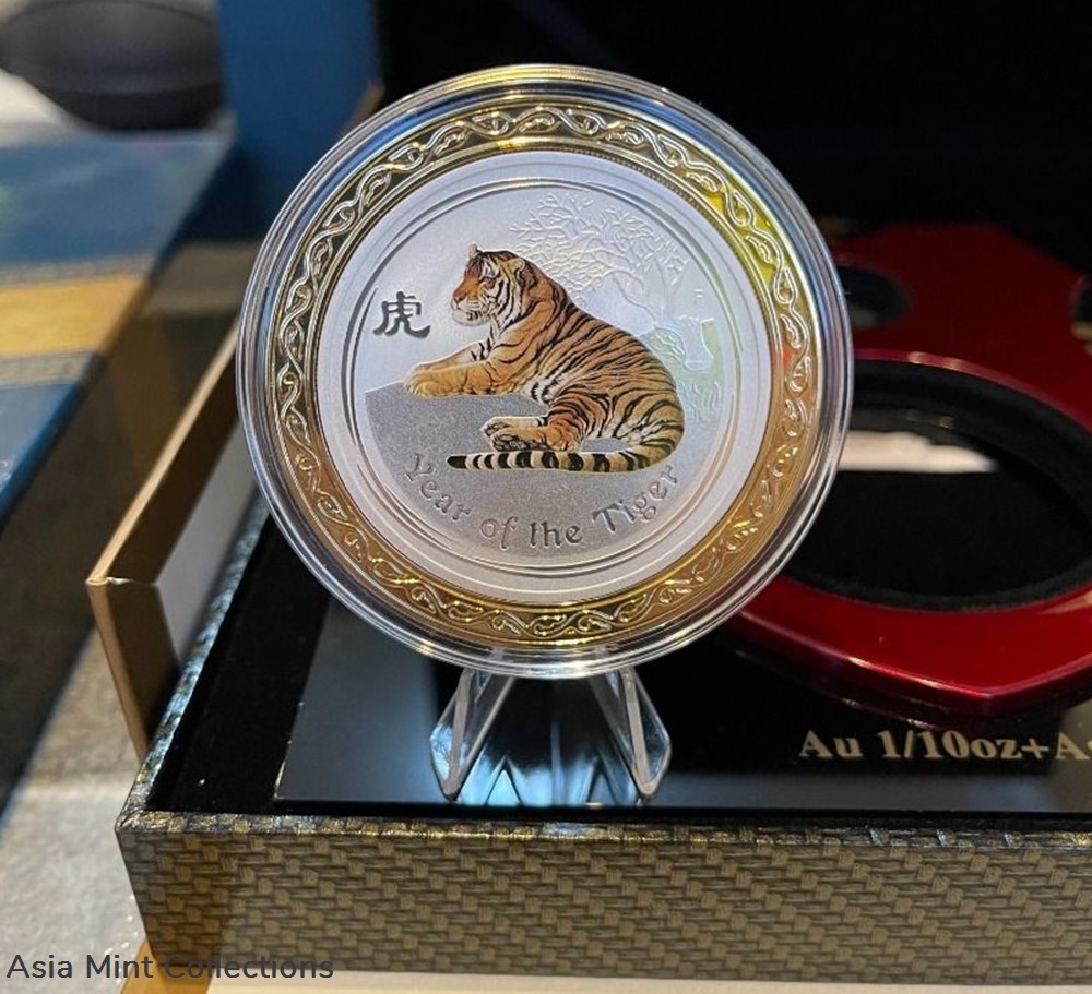 coins ingots bullion 2010 australia 1 15 series ii lunar year of tiger colorized silver coin