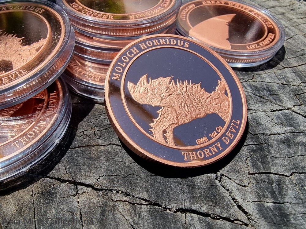 Copper Coin 1 Troy Ounce - Great White Bullion - Australian Thorny Devil 4 coins ingots copper coin 1 troy ounce great white bullion australian thorny devil