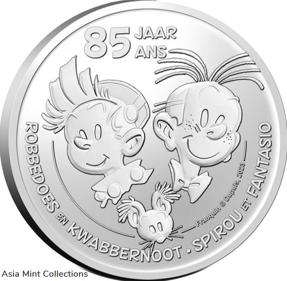 coins ingots bullion silver coin 2023 belgium 5 euro 85 years spirou fantasio