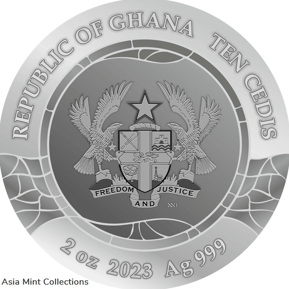 2023 Ghana Stained Glass Art The Kiss 2oz Silver Antiqued Coin 2 coins ingots bullion 2023 ghana stained glass art the kiss 2oz silver antiqued coin
