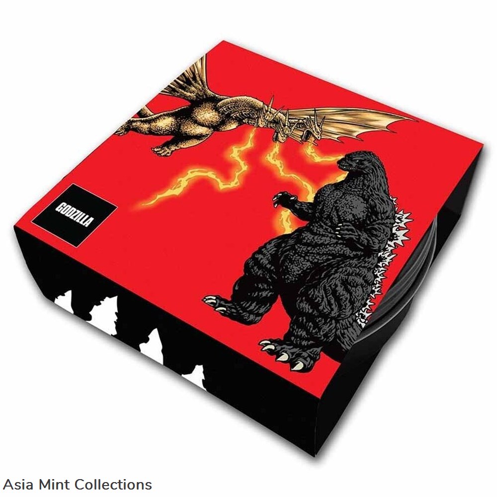 2023 Niue Colorized 2 oz Silver King Ghidorah Coin 5 coins ingots bullion 2023 niue colorized 2 oz silver king ghidorah coin