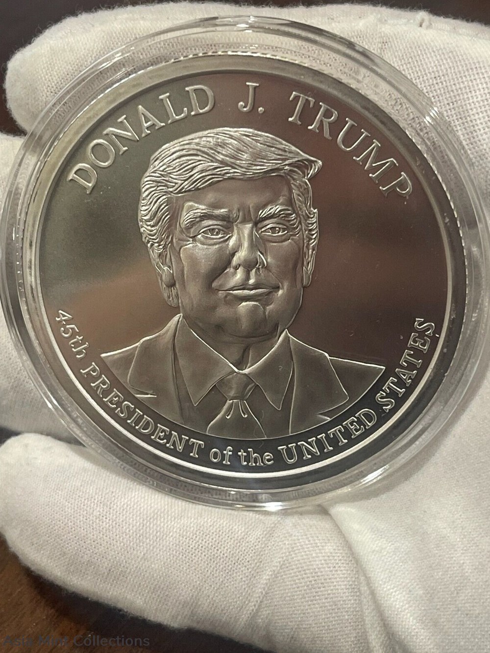 2022 - Donald J. Trump 45th President 5 oz Fine Silver Round 999 Fine BU IN A CAPSULE coins ingots bullion coin 2022 donald j trump 45th president 5 oz fine silver round 999 fine bu in a capsule