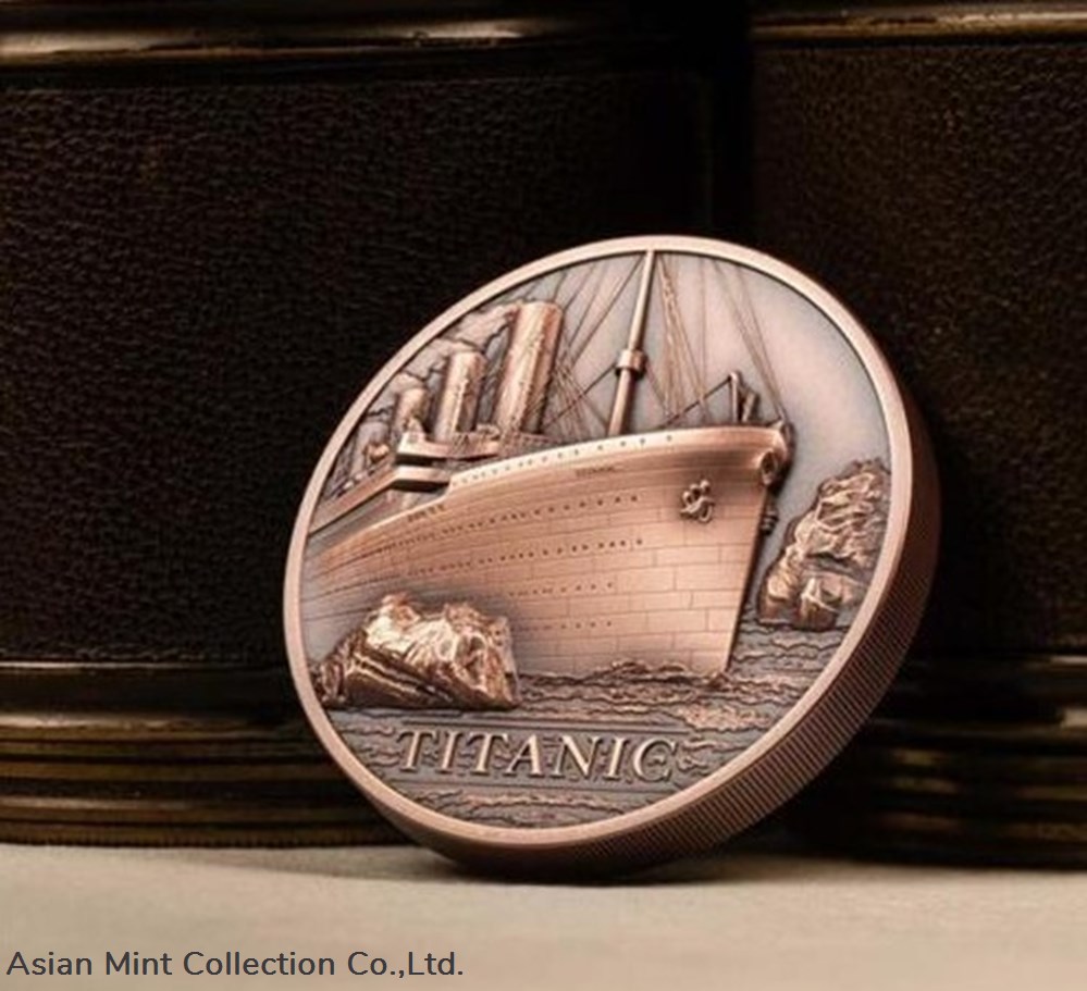 2022 - 50g Copper RMS Titanic Antique Finish $1 3 coins ingots bullion coin 2022 50g copper rms titanic antique finish 1