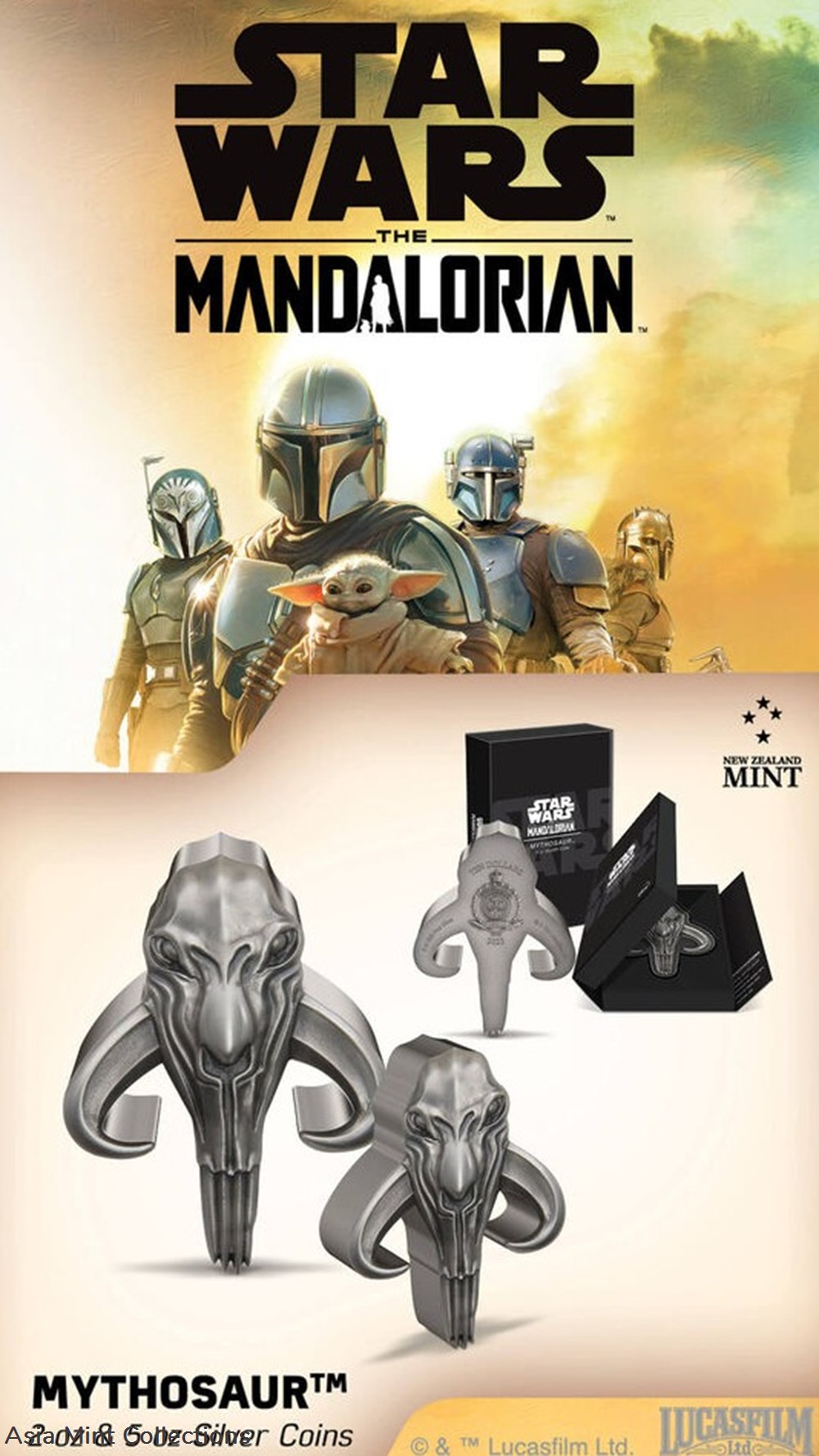 2023 Niue Star Wars Mandalorian Mythosaur 5oz Silver Antiqued Coin 7 coins ingots bullion 2023 niue star wars mandalorian mythosaur 5oz silver antiqued coin