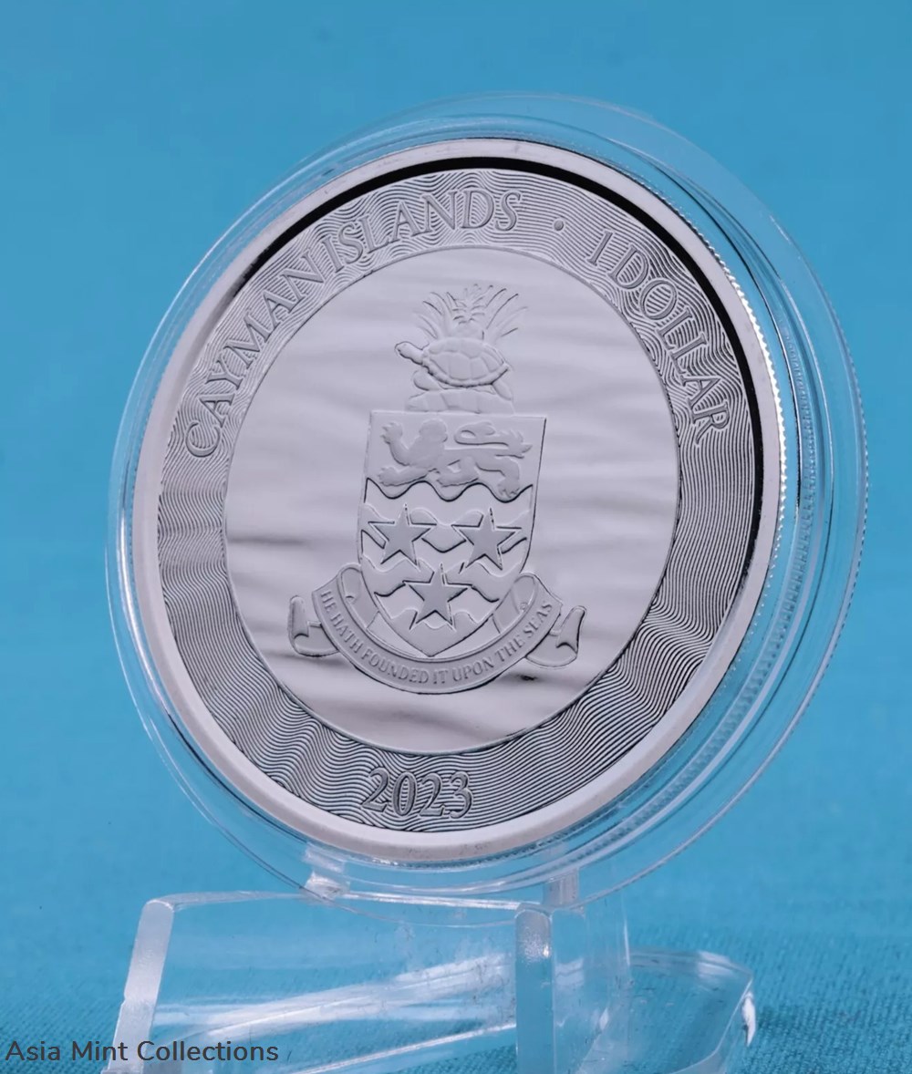 2023 - Cayman Islands $1 Stingray Rays 1 Oz Silver 999 Proof Like 4 coins ingots bullion coin 2023 cayman islands 1 stingray rays 1 oz silver 999 proof like