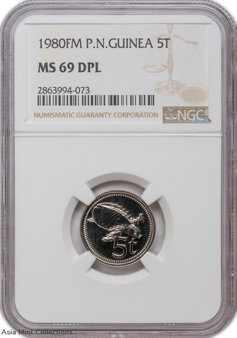 medals 1980 fm u papua new guinea 5 tofa ngc ms 69 dpl top pop low mintage 1120