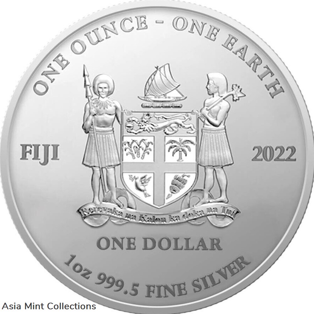 2022 - 1 Oz Silver $1 Fiji Glow In The Dark ARTIFICIAL INTELLIGENT BEAUTY Coin. 5 coins ingots bullion 2022 1 oz silver 1 fiji glow in the dark artificial intelligent beauty coin
