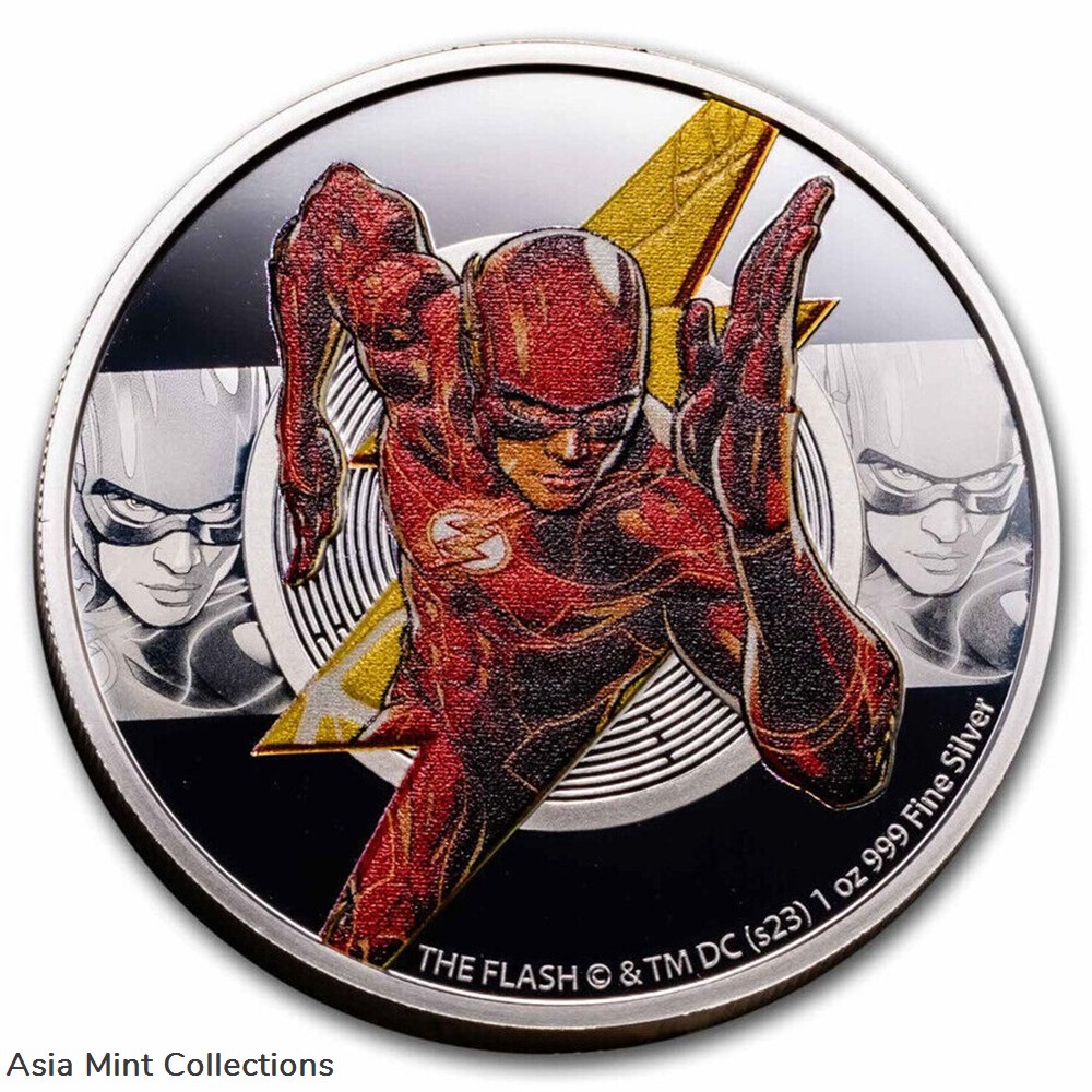 2023 - 1 oz Silver Niue Proof - The FLASH FLASH FLASH - DC Comics - 2 NZD coins 2023 1 oz silver niue proof the flash flash flash dc comics 2 nzd
