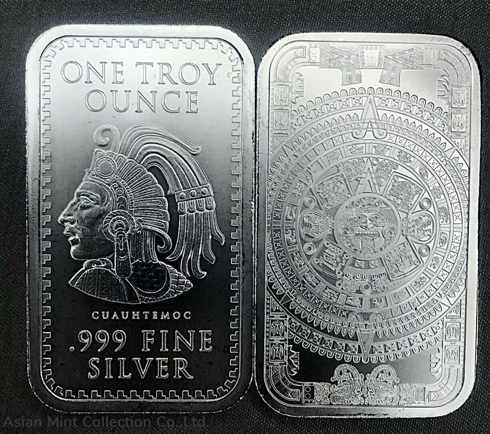 1 oz .999 Silver Bullion Bar Aztec Mayan Calendar Tribe - Coins