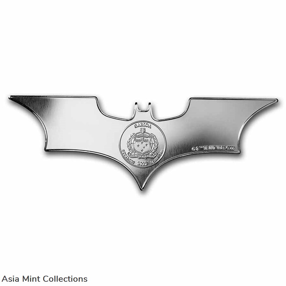 coins ingots bullion 2022 samoa 1 batman batarng special shaped colorized 1oz silver proof coin