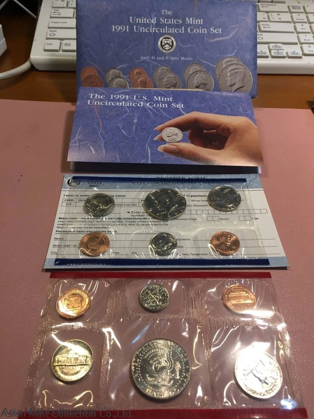 1991 - U.S. Mint Uncirculated Coin Set with D and P Mint Marks 4 coins world united states 1991 u s mint uncirculated coin set with d and p mint marks