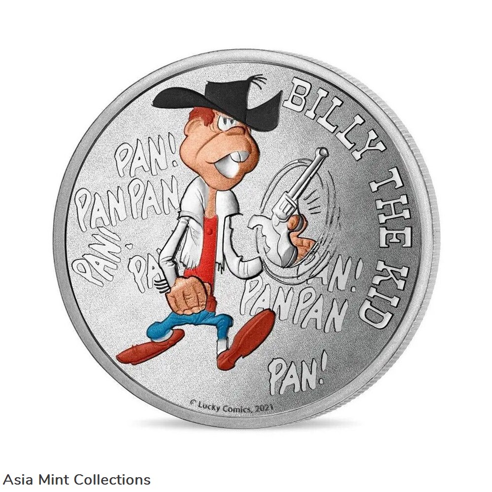 2021 - Monnaie De Paris Memory token Lucky Luke - Billy The Kid 2 coins ingots bullion copper coin 2021 monnaie de paris memory token lucky luke billy the kid