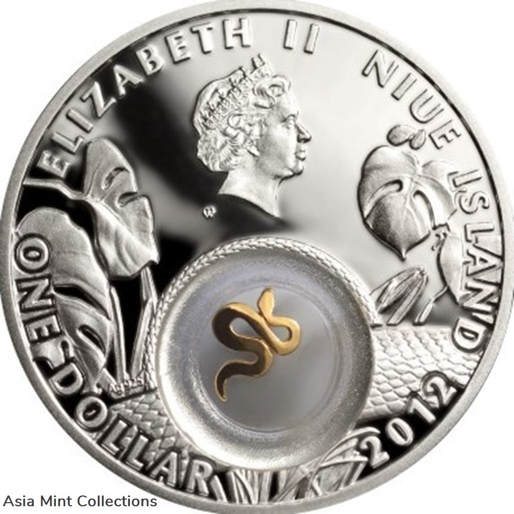 2022 - Golden Snakes Proof Silver Coin 1$ Niue 2 coins ingots bullion 2022 golden snakes proof silver coin 1 niue
