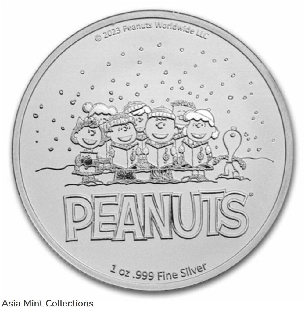 2023 - Peanuts® Snoopy Santa Holding Woodstock Colorized .999 Silver TEP & Velvet Bag 4 coins ingots bullion coin 2023 peanuts snoopy santa holding woodstock colorized 999 silver tep velvet bag